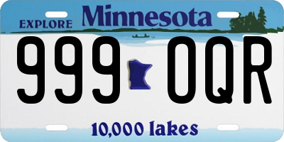 MN license plate 999OQR