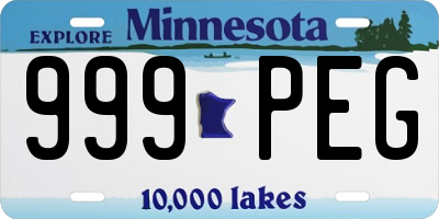 MN license plate 999PEG