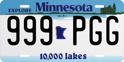 MN license plate 999PGG