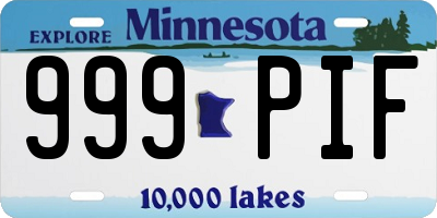 MN license plate 999PIF