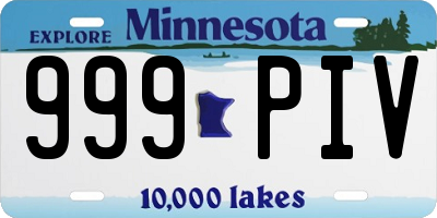 MN license plate 999PIV