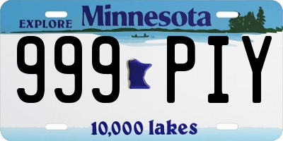 MN license plate 999PIY