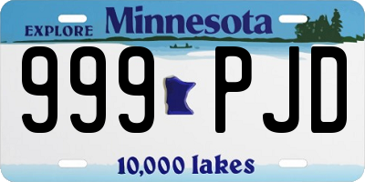 MN license plate 999PJD