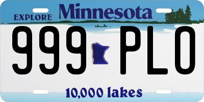 MN license plate 999PLO