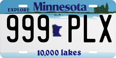 MN license plate 999PLX