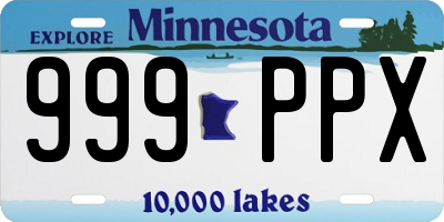 MN license plate 999PPX