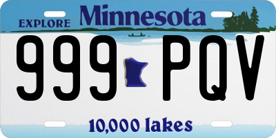 MN license plate 999PQV