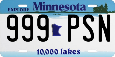 MN license plate 999PSN