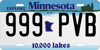 MN license plate 999PVB