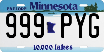 MN license plate 999PYG
