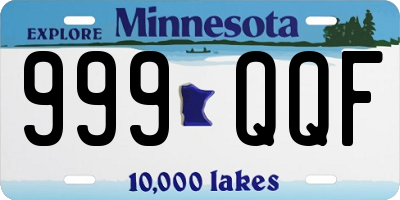 MN license plate 999QQF