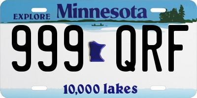 MN license plate 999QRF