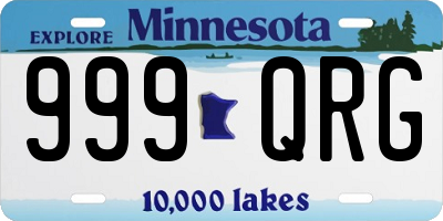 MN license plate 999QRG