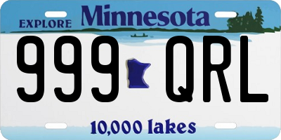MN license plate 999QRL