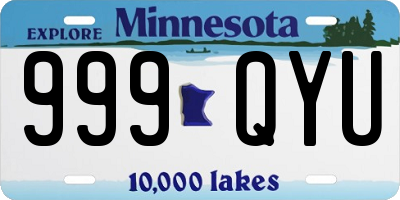 MN license plate 999QYU