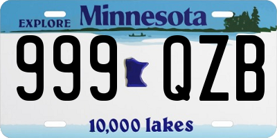 MN license plate 999QZB