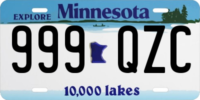 MN license plate 999QZC