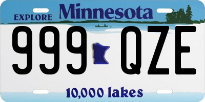 MN license plate 999QZE