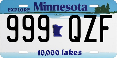 MN license plate 999QZF