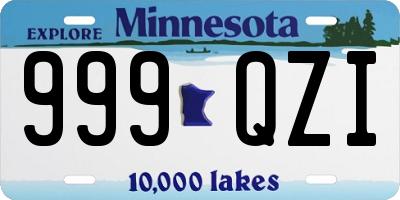MN license plate 999QZI