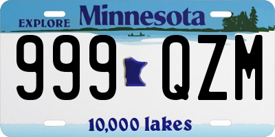 MN license plate 999QZM