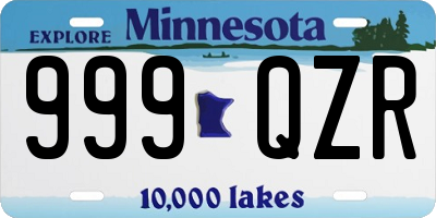 MN license plate 999QZR