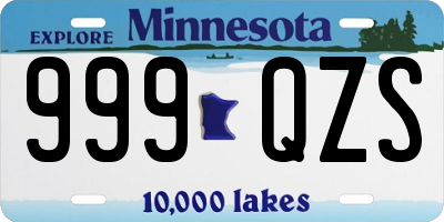 MN license plate 999QZS