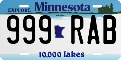 MN license plate 999RAB