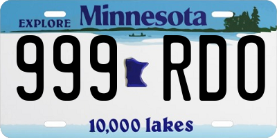 MN license plate 999RDO
