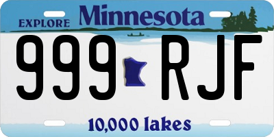 MN license plate 999RJF