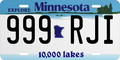 MN license plate 999RJI