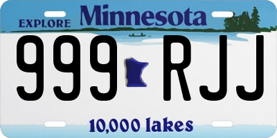 MN license plate 999RJJ