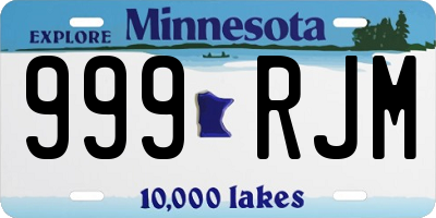 MN license plate 999RJM
