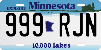 MN license plate 999RJN