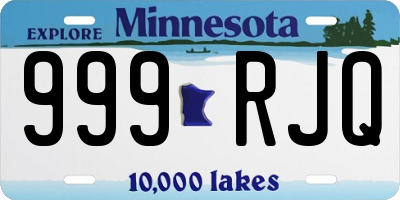 MN license plate 999RJQ