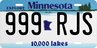 MN license plate 999RJS