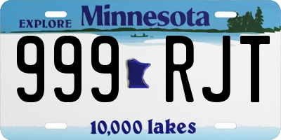 MN license plate 999RJT