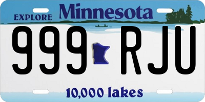 MN license plate 999RJU