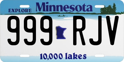 MN license plate 999RJV