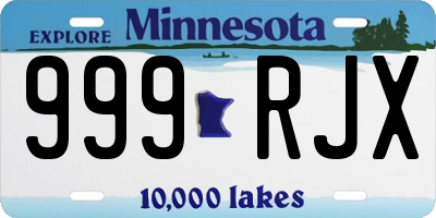 MN license plate 999RJX