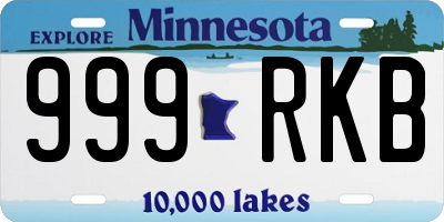 MN license plate 999RKB
