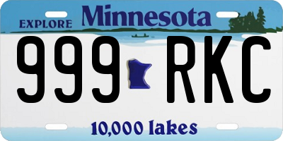 MN license plate 999RKC
