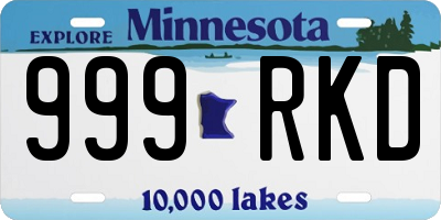 MN license plate 999RKD