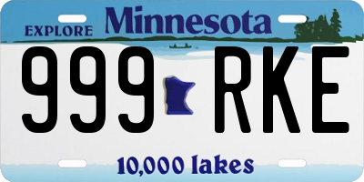 MN license plate 999RKE