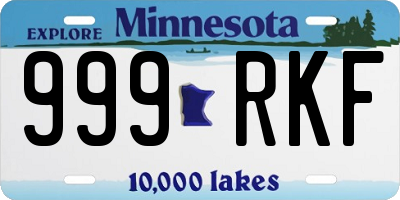 MN license plate 999RKF