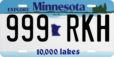 MN license plate 999RKH