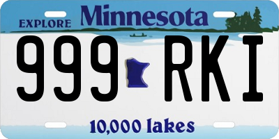 MN license plate 999RKI