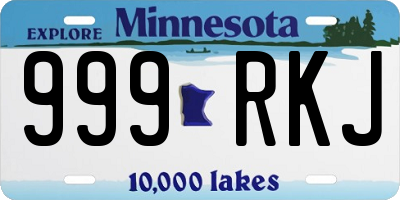 MN license plate 999RKJ