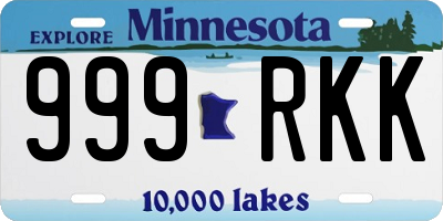 MN license plate 999RKK
