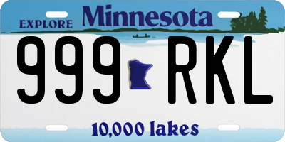 MN license plate 999RKL